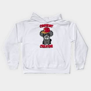 Cute schnauzer is a content creator Kids Hoodie